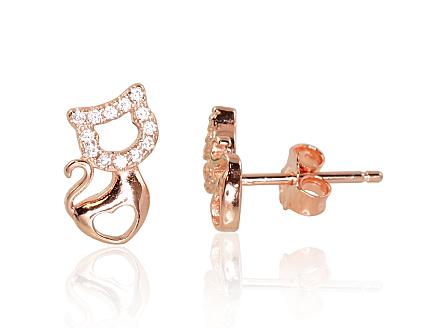 Silver earrings with gold plating and zirconias