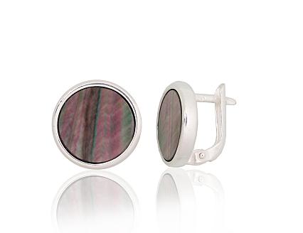 Silver earrings with mother-of-pearl