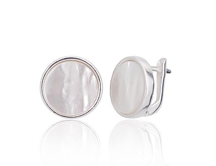 Silver earrings with mother-of-pearl