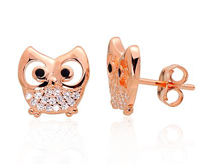 Silver earrings with gold plating and zirconias