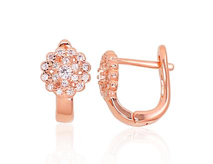 Silver earrings with gold plating and zirconias