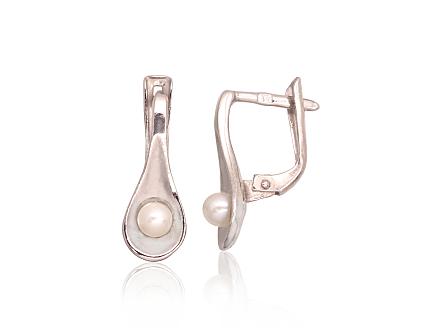 Серьги из серебра с жемчугом