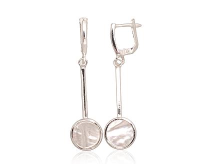 Silver earrings with mother-of-pearl