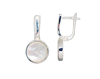 Silver earrings with mother-of-pearl