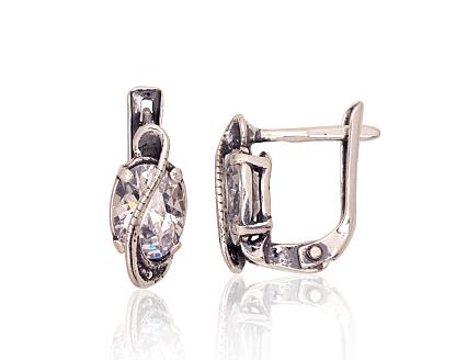 Silver earrings with zirconias