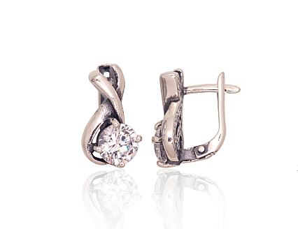Silver earrings with zirconias