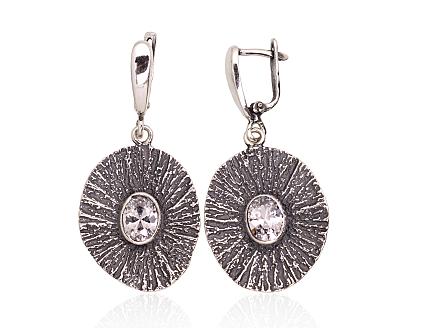Серьги из серебра с цирконами