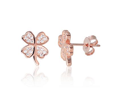 Silver earrings with gold plating and zirconias