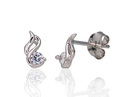 Silver earrings with zirconias