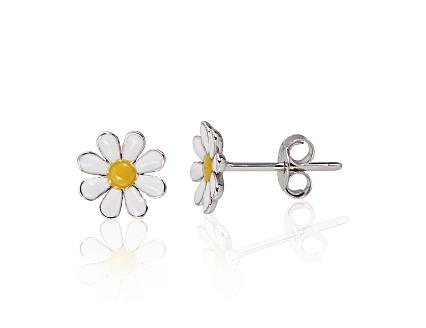 Silver earrings with jewellery enamel