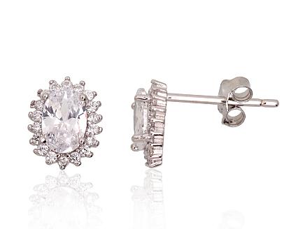 Silver earrings with zirconias