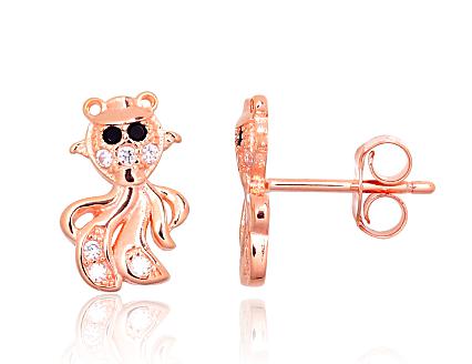 Silver earrings with gold plating and zirconias