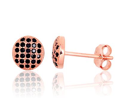 Silver earrings with gold plating and zirconias