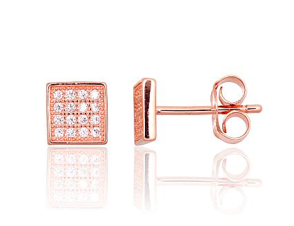 Silver earrings with gold plating and zirconias
