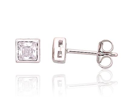 Silver earrings with zirconias