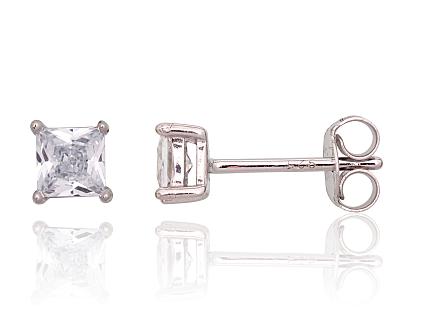Silver earrings with zirconias