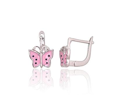 Серьги из серебра с ювелирной эмалью