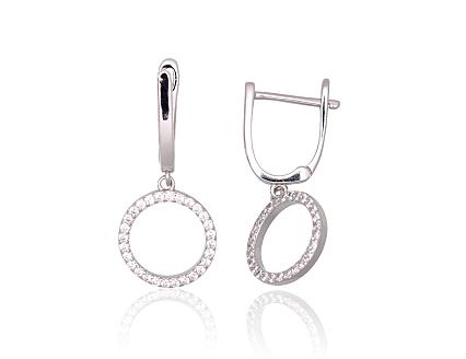 Silver earrings with zirconias