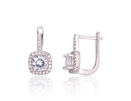 Silver earrings with zirconias