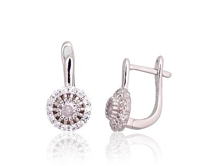 Silver earrings with zirconias