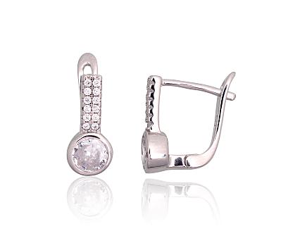 Silver earrings with zirconias