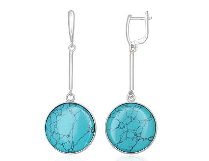 Серьги из серебра с бирюзой