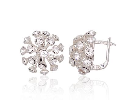 Silver earrings with crystals