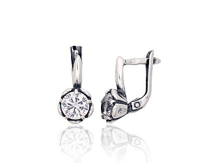 Silver earrings with zirconias