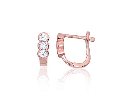 Silver earrings with gold plating and zirconias
