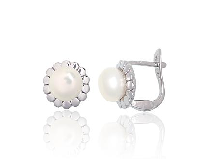 Серьги из серебра с жемчугом