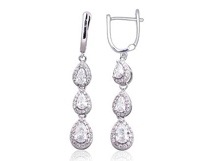 Silver earrings with zirconias