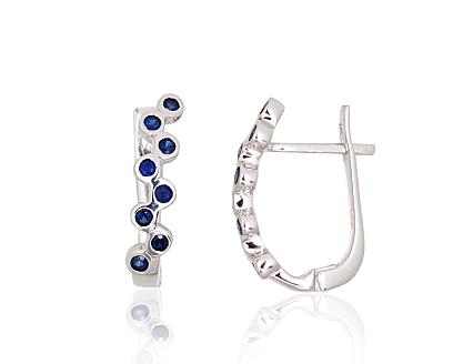 Серьги из серебра с сапфирами