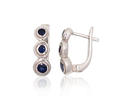 Серьги из серебра с сапфирами