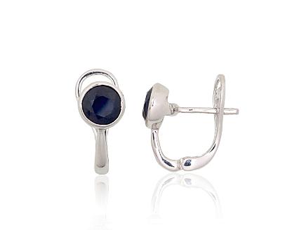 Серьги из серебра с сапфирами