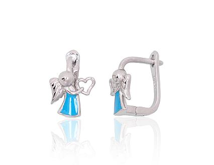 Серьги из серебра с ювелирной эмалью