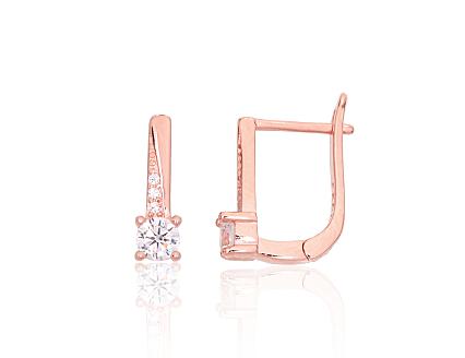 Silver earrings with gold plating and zirconias