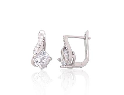 Silver earrings with zirconias