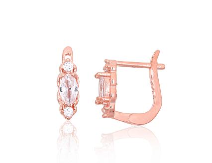 Silver earrings with gold plating and zirconias