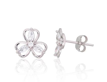 Silver earrings with zirconias
