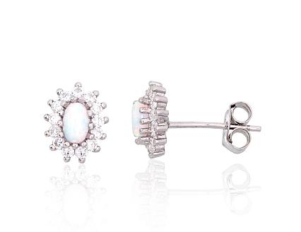 Ohrringe aus Silber mit Zirkonia und Opaliten