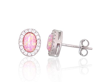 Silver earrings with zirconias and opalites