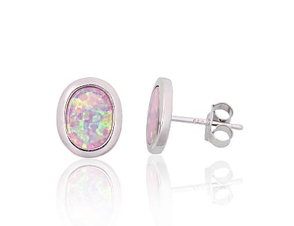Silver earrings with opalites