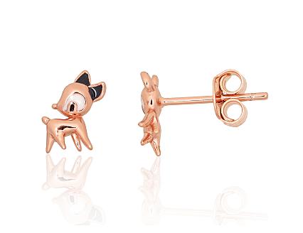 Silver earrings with gold plating and jewellery enamel