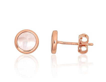 Silver earrings with gold plating and mother-of-pearl