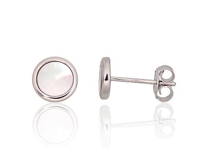 Silver earrings with mother-of-pearl