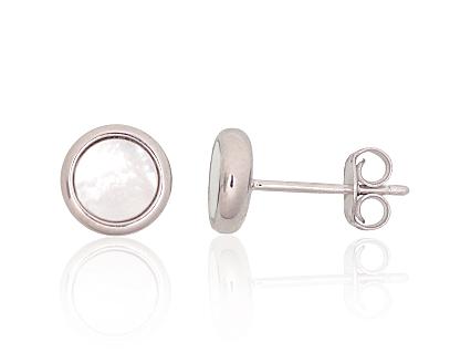 Silver earrings with mother-of-pearl