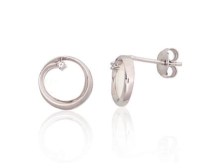 Silver earrings with zirconias and mother-of-pearl