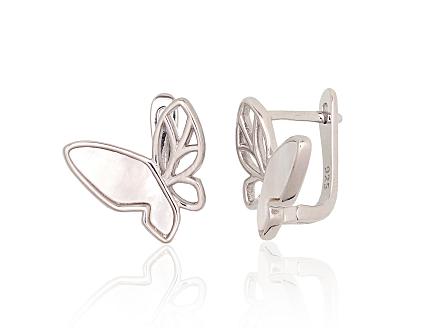 Ohrringe aus Silber mit Perlmutter
