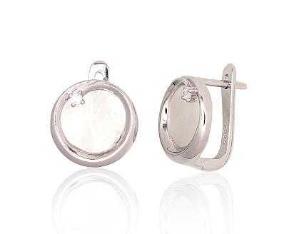 Ohrringe aus Silber mit Zirkonia und Perlmutter