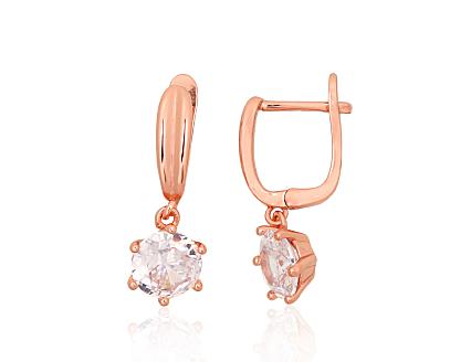 Silver earrings with gold plating and zirconias